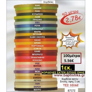 1 εκ. ΚΟΡΔΕΛΑ ΣΑΤΕΝ ΔΙΠΛΗΣ ΟΨΗΣ ΤΣΙ-10162